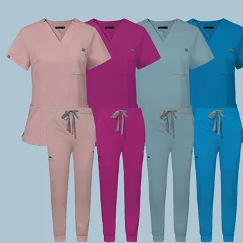 Продажба на едро на Медицински униформи за работа, ексфолианти, Болнични листове ексфолианти, набор от медицински принадлежности, с костюм за медицински сестри, стоматологична хирургия, работно облекло
