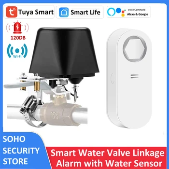 Sasha Smart Алекса Google WiFi Таймер за прекъсване на водата Контролер затварящо клапан приложение за дистанционно управление на Работа с детектор за изтичане на вода