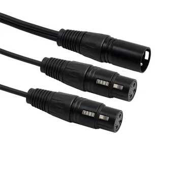Нов 3Pin XLR от 1 мъже 2 жени аудио удлинительный кабел микрофон Y аудио сплитер кабел линия за смесител записващо устройство