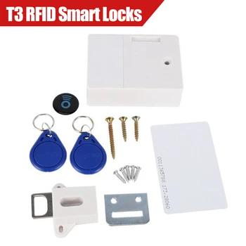 Невидим сензор T3 RFID Скрит заключване на кабинета за сигурност, свободно разкриваща сензор смарт карта IC, автоматично заключване на вратите кутия шкафче за съхранение
