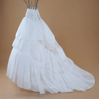 Бяла бальная пола за младоженци, 3 на обръч, сватбена долната пола пълна дължина