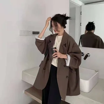 Жена сако голям размер, пролетно-есенна мода корейската версия, без покрив, офис работно облекло, изискани есенното яке за жени