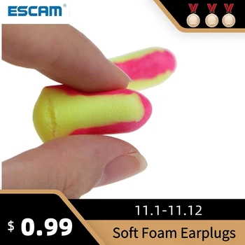 ESCAM 10 двойки за еднократна употреба меки порест каучук беруш за защита на ушите от хъркане Без кабели