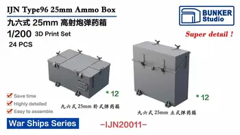 БУНКЕР IJN20011 IJN Type96 25 мм, кутия за боеприпаси, комплект за 3D печат