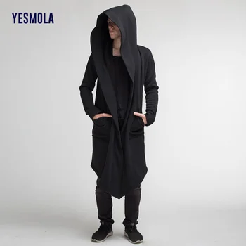 YESMOLA/ мъжко палто, топло дълга жилетка, жилетка, палто, пуловер с качулка, блузи в стил хип-хоп, 2021, есенно-зимна обикновена свитшоты