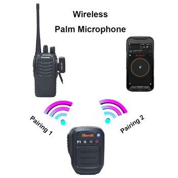 Безжична Ръчен Микрофон Уоки Токи с Безжичен Адаптер K plug за Преносими уоки-токита BaoFeng BF-888S UV-5R UV-82