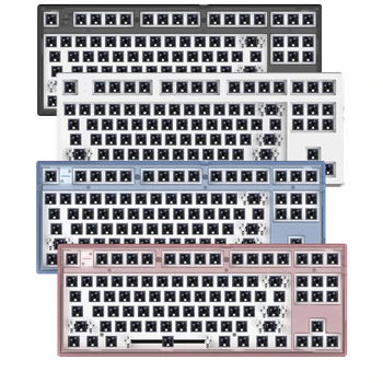 MK87 Механична клавиатура с гореща замяна Комплект RGB кабелна 87 клавиши САМ, съвместим с 3/5 контакти