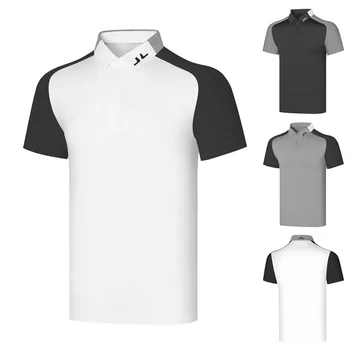 Нова мъжка риза за голф с къс ръкав, гигроскопичная, изчезва и се побира, дишаща тениска за спорт на открито, ризи поло