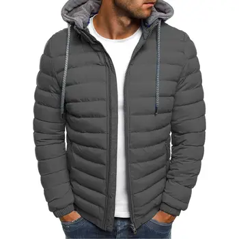 Висококачествена новата есенно-зимна мъжки топло, ветрозащитная и непромокаемая яке с висока яка с цип с памучна подплата, якето