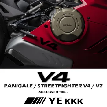 За Ducati Panigale V4 V4S V4R Стикер На Обтекател на Корпуса на двигателя Стикер V4 Бял Червен Сив Потребителски Кухи Етикети V4