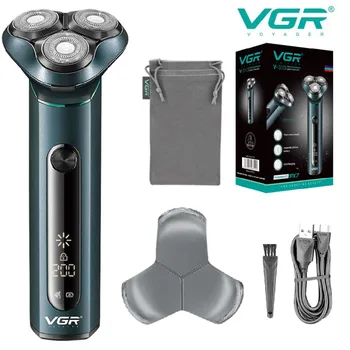 VGR Новата самобръсначка на ротари 3D плаващ бръснач Водоустойчива самобръсначка за мъже бръснач професионален тример за оформяне на брада, USB, акумулаторна батерия V-310