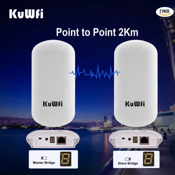 KuWFi уличен Wifi мостово рутер 450 Mbps безжичен рутер с обхват на 2 км точка за достъп CPE 5,8 G Безжичен мост Безжичен ретранслатор