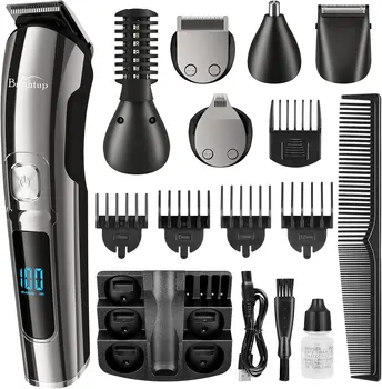 Професионална машина за косене на косата 18 в 1, машинка за подстригване, за да се грижи за един мъж, комплект за подстригване на брадата, носа, ушите, акумулаторна фризьорски салон мъжки машина за рязане