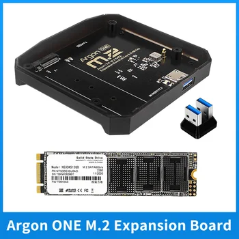 Такса за разширяване на твърдотелно устройство за съхранение Аргон ONE M. 2 USB 3.0, за да M. 2 SATA/NVME SSD Адаптер База за Raspberry Pi 4 Модел B Корпус Аргон ONE M. 2/V2
