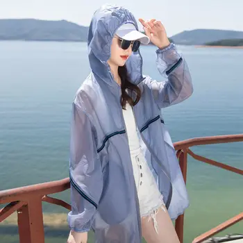 Новата пролетно летни дамски якета, блузи, жилетки, палта с дълъг ръкав, солнцезащитная дрехи, тънки върхове, корейската мода