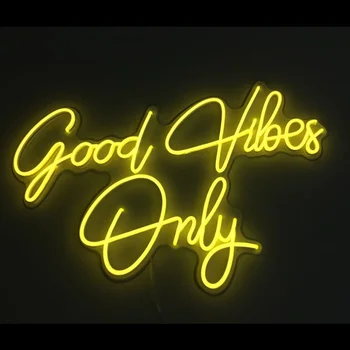 OHANEONK Потребителското си Име Неонова реклама Good Vibes Only light за Стенни Художествени Подаръци За Декориране на Бар Вечер Табела Начало Декор 
