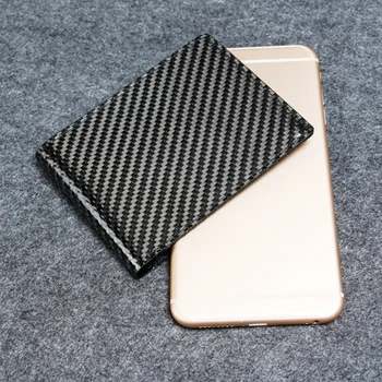 Модерен мъжки портфейл от въглеродни влакна с двойно RFID заключване, държач за самоличност, портфейл за