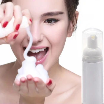 10шт 50 мл пластмаса PET прозрачна и бяла бутилка за сапунена пяна с помпа за козметични почистване на миглите и лицето гел за измиване на ръцете