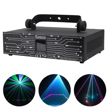 2,5 W RGB анимационен лазерен лъч Bengdi Bar Light Лазерна светкавица със сканиране линии, 3D анимация, динамичен етап диджейский светлина