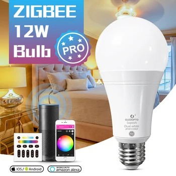 GLEDOPTO ZigBee 3,0 Led Интелигентна лампа Pro 12 W RGBCCT Работи с Amazon Echo Plus Алекса SmartThings .. / APP / Гласов / Радиочастотное Дистанционно Управление