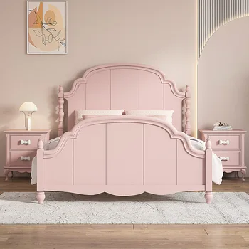 Детски мебели розово бебешко легло dream girl от масивно дърво едно детска стая, спалня момиченце легло принцеси за момичета